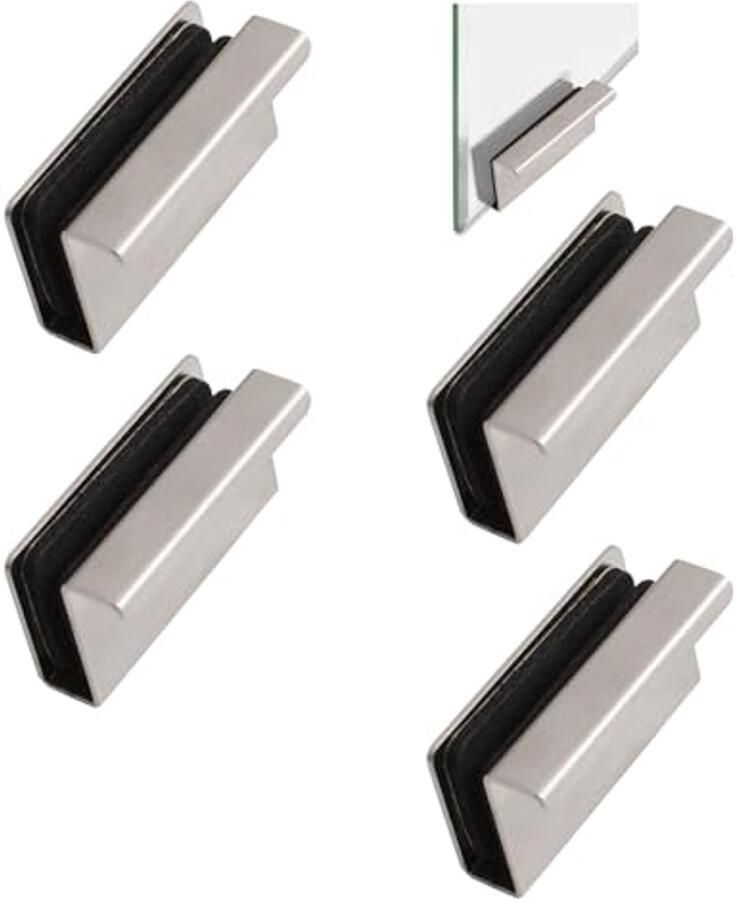 Glazen Deurgreep Set van 4 Sleutelgreep voor Kast Lades en Meubels Zilver