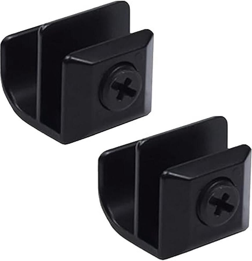 Glazen Deurgrepen Set van 2 Clipgreep Zinklegering Zonder Boren Voor Glas 3-5 mm Vitrines en Lades Zwart