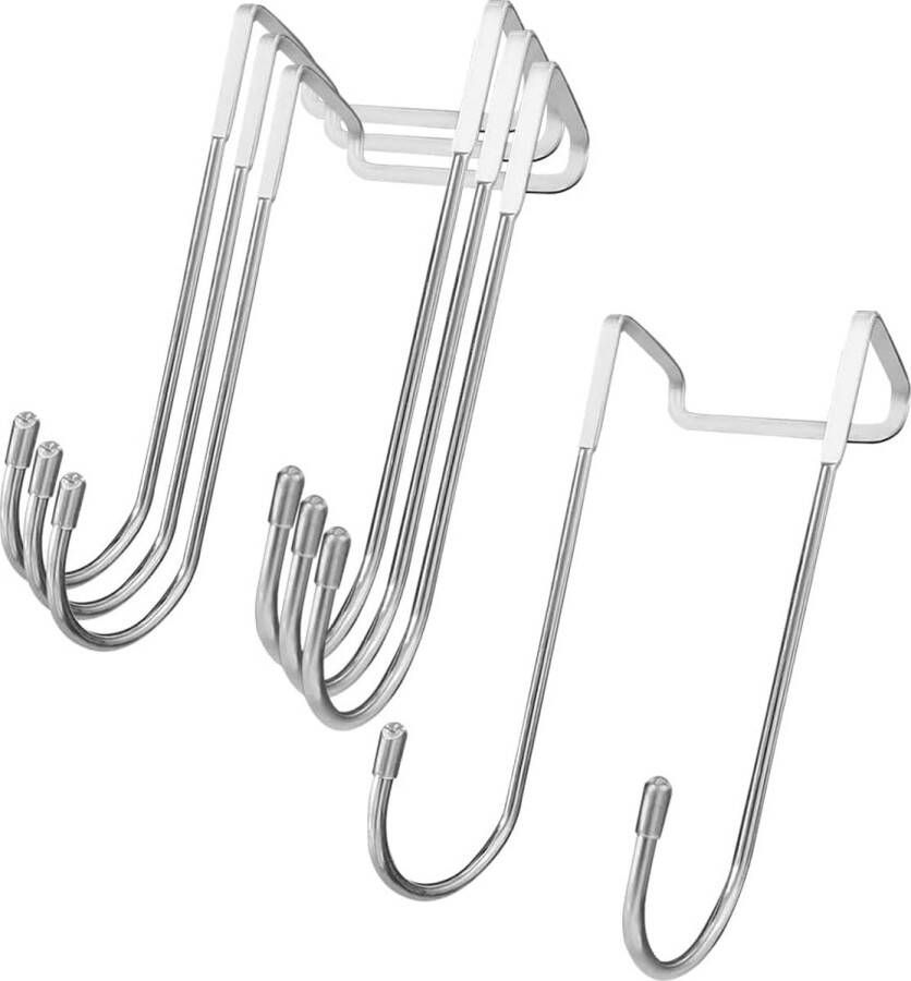 Glazen deurhaken 4 5 cm haken douchescherm kledinghaken deur zonder boren voor keuken badkamer hal en slaapkamer (S-vormig)