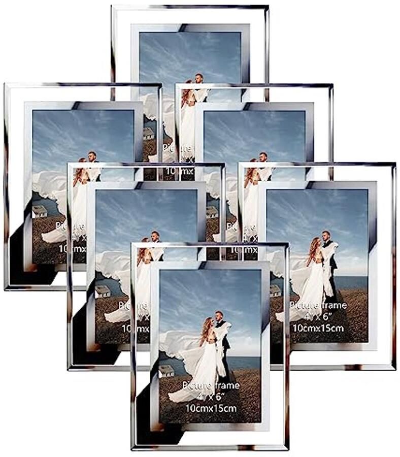 Glazen fotolijsten set van 6 10 x 15 cm voor tafel of muur