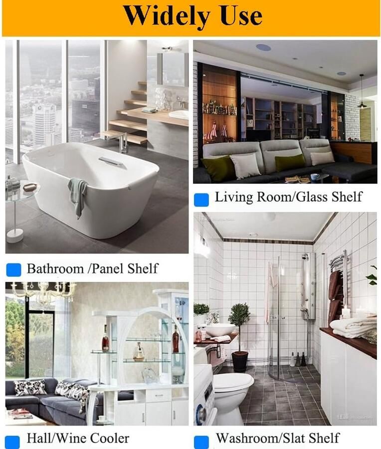 Glazen Klemmen voor Wandmontage Set van 4 Rvs Klemmen voor Planken (8-12mm)