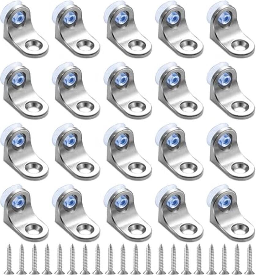 Glazen Plankdragers L-vorm 20 Stuks Schroefbare Legplankhouders voor Meubels en Kasten