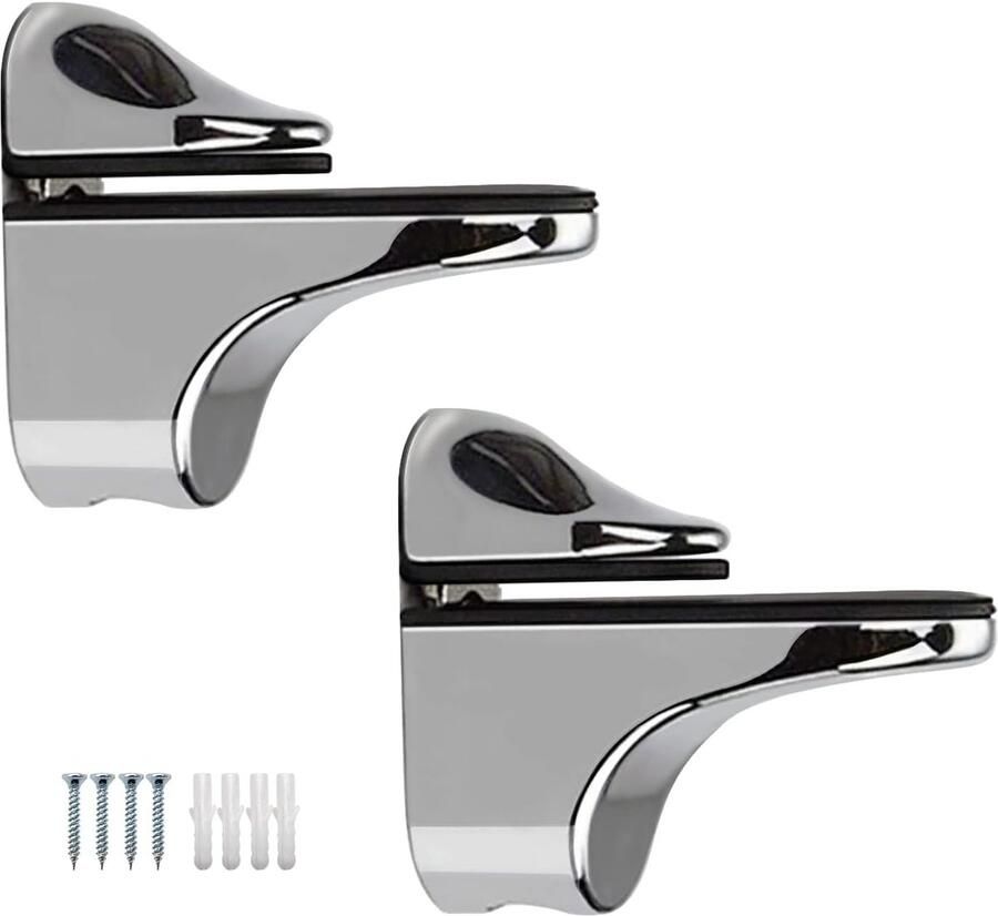 Glazen plankdragers verstelbaar 5-22mm dikte set van 2