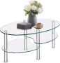Glazen tafel met 3 etages salontafel glazen bijzettafel woonkamertafel koffietafel voor thuis en op kantoor koffietafel (transparant) - Thumbnail 2