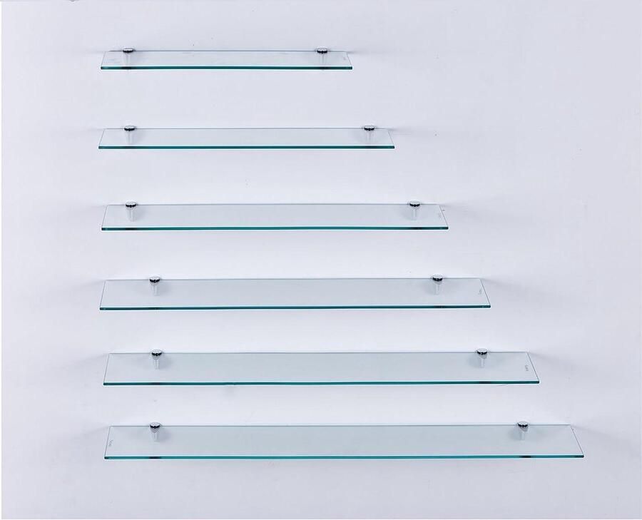 Helder Glas Wandplank voor Badkamer Doucheplank van 6mm ESG Veiligheidsglas Verschillende Maten (60 cm)