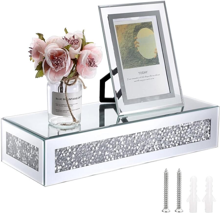 Glazen wandrek duurzaam en elegant 1 stuk 38x15x8 cm