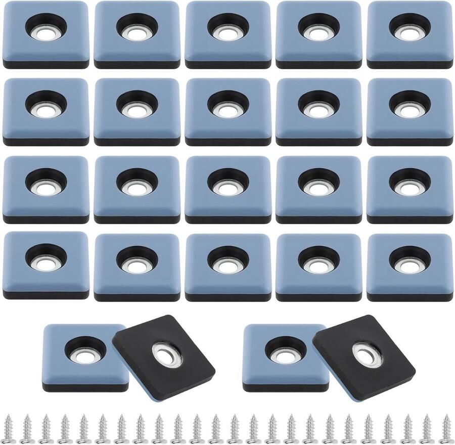 Glijders om te schroeven 16 stuks Teflon meubelglijders vloerglijders Ø 25 mm roestvrijstalen schroeven tapijtglijders voor tegels meubels