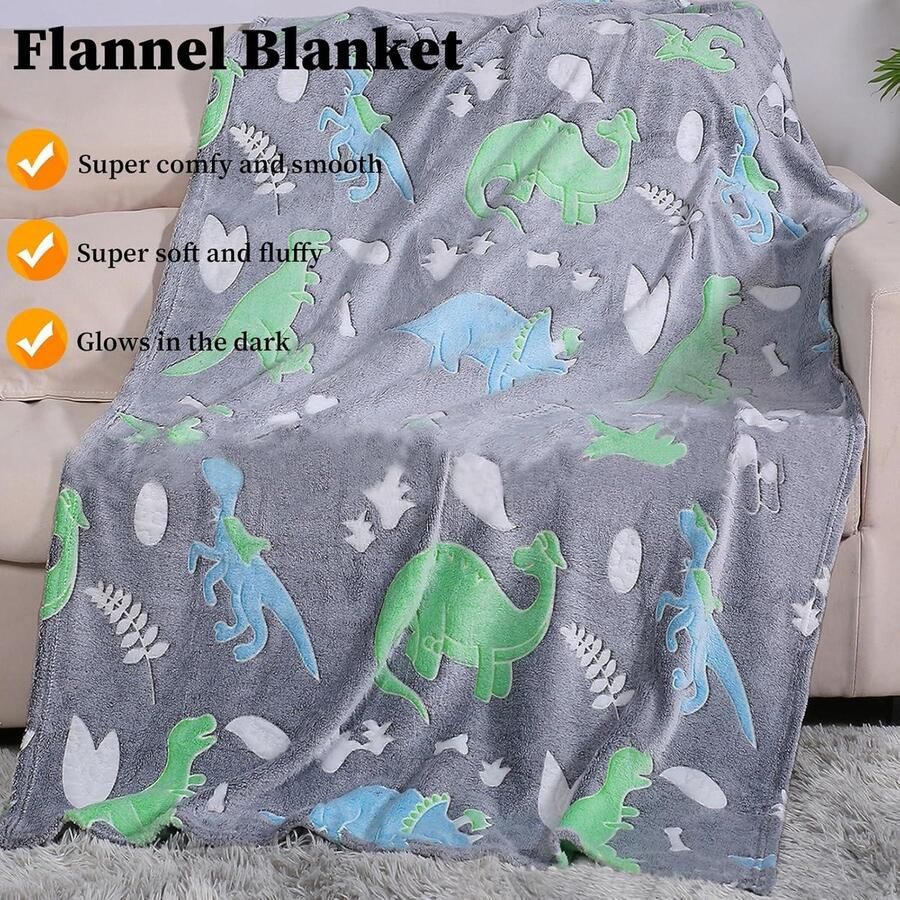 Glow in the Dark Deken met Regenboogpatroon voor Meisjes 150 x 200 cm Zacht Fleece Deken voor Kinderen Geschikt voor Bed Bank en Stoel Alle Seizoenen Kindvriendelijk en Knuffelig