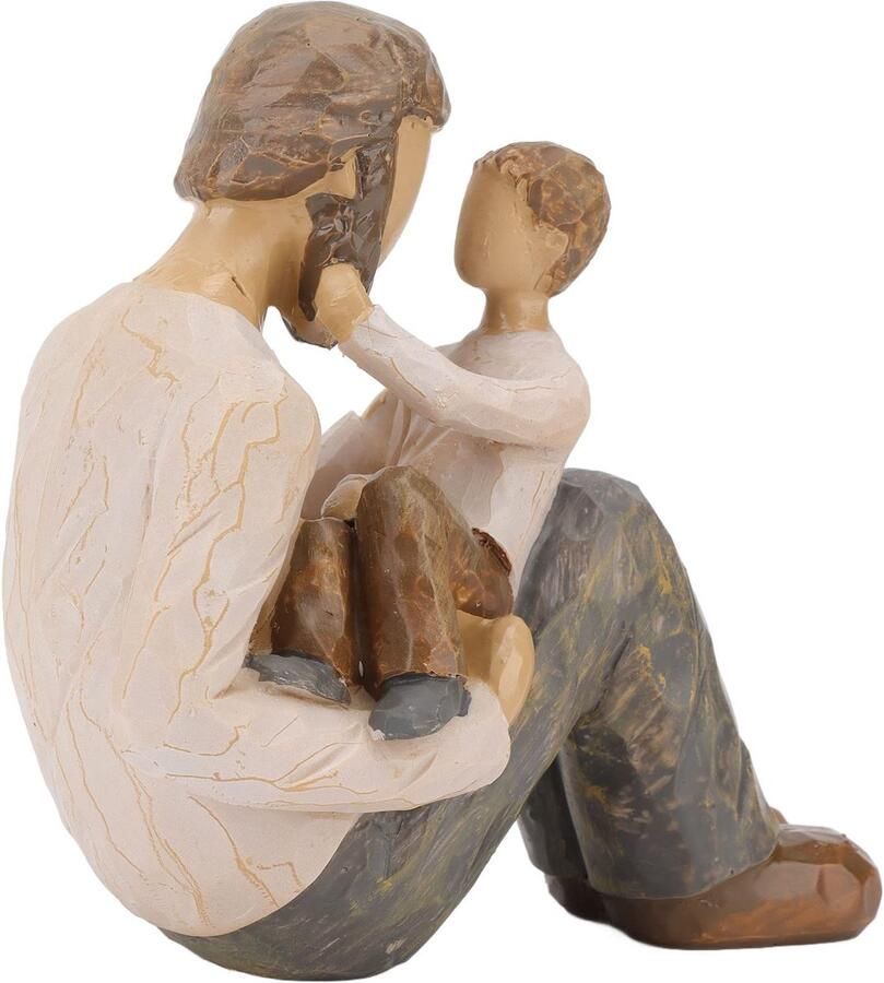 Gnome Standbeeld Vader en Zoon Sculptuur Bureau Ornament Decor Beeldje voor Boekenplank Kast Tafelblad