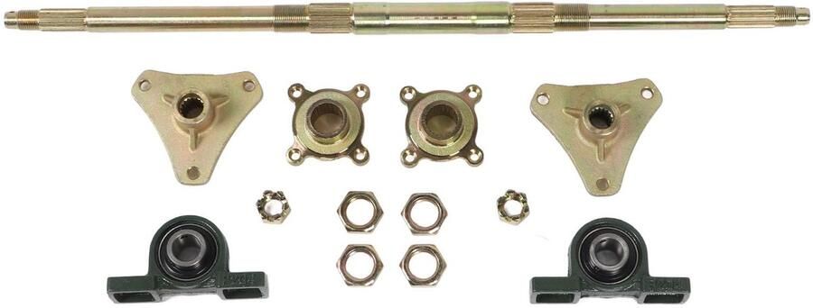 Go Kart Achteras Kit 24 Inch As Ideaal voor Go Karts ATV's 4x4s Drift Trikes Constructie van Zwaar Materiaal Complete Doe-het-zelf-kit