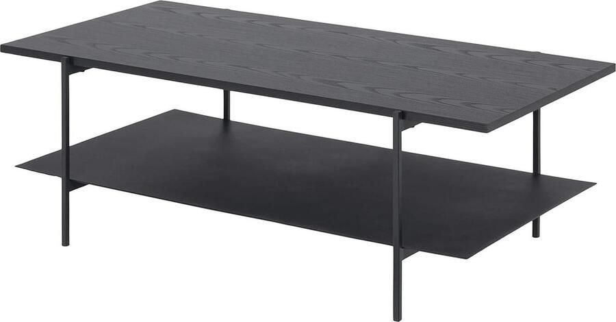 Goodfinds Salontafel Laptoptafel Koffietafel Woonkamertafel Grijs Augusta Salontafel hout zwart 40 x 115 x 60 cm 20 kg Max