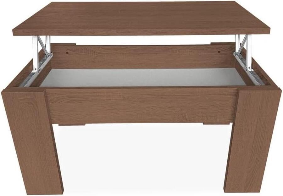 Goodfinds Salontafel Verhoogbare Mattfy Salontafel Houten Woonkamertafel of Eettafel Walnoot 90 x 50 x 46 57 cm 9 KG