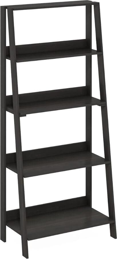 Goodivery -Boekenkast 5-laags ladderboekenkast Ruimtebesparende boekenkast 33D x 60W x 136H cm Zwart