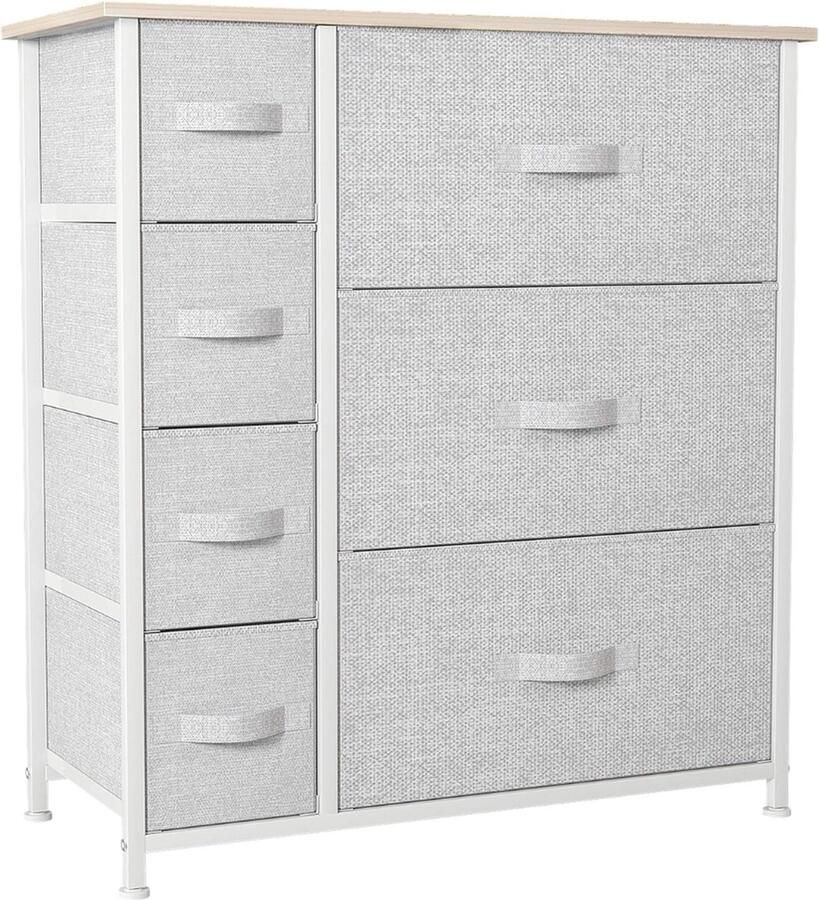 Goodivery Ladekast Ladenkast Ladekasten Lade opslag Organizer voor slaapkamer Woonkamerkast Lichtgrijs 64 x 30 x 72 cm