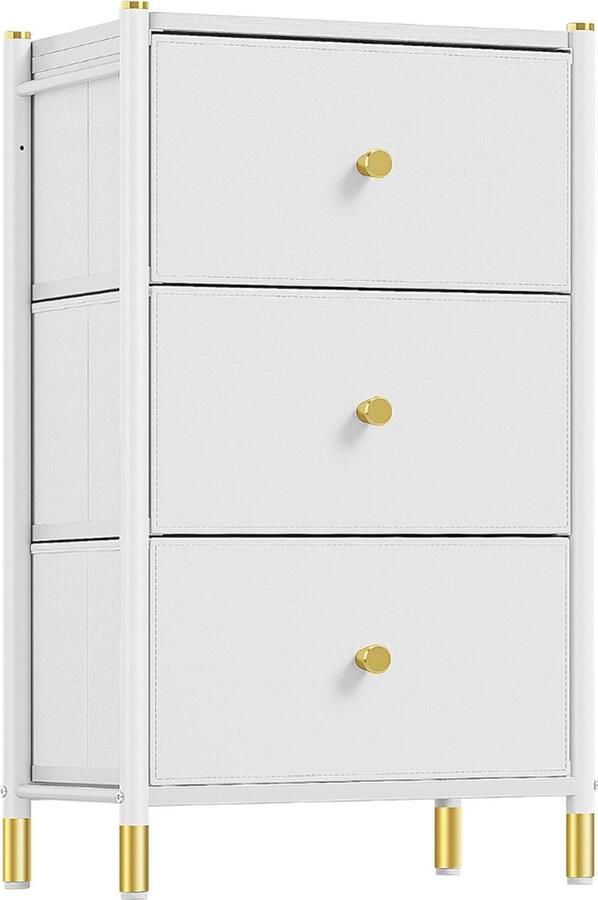 Goodivery Ladekast Ladenkast Ladekasten Laden Lederen opslag Opbergladen Wit 41 x 29 x 76.7 cm