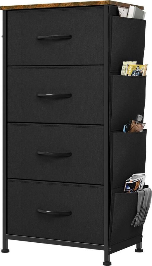 Goodivery Ladekast Ladenkast Ladekasten Laden met handgrepen Laden Zwart 45 x 30 x 95 cm