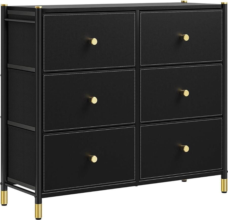 Goodivery Ladekast Ladenkast Ladekasten Lederen opslag Opbergladen Zwart 88.5 x 30 x 76.7 cm