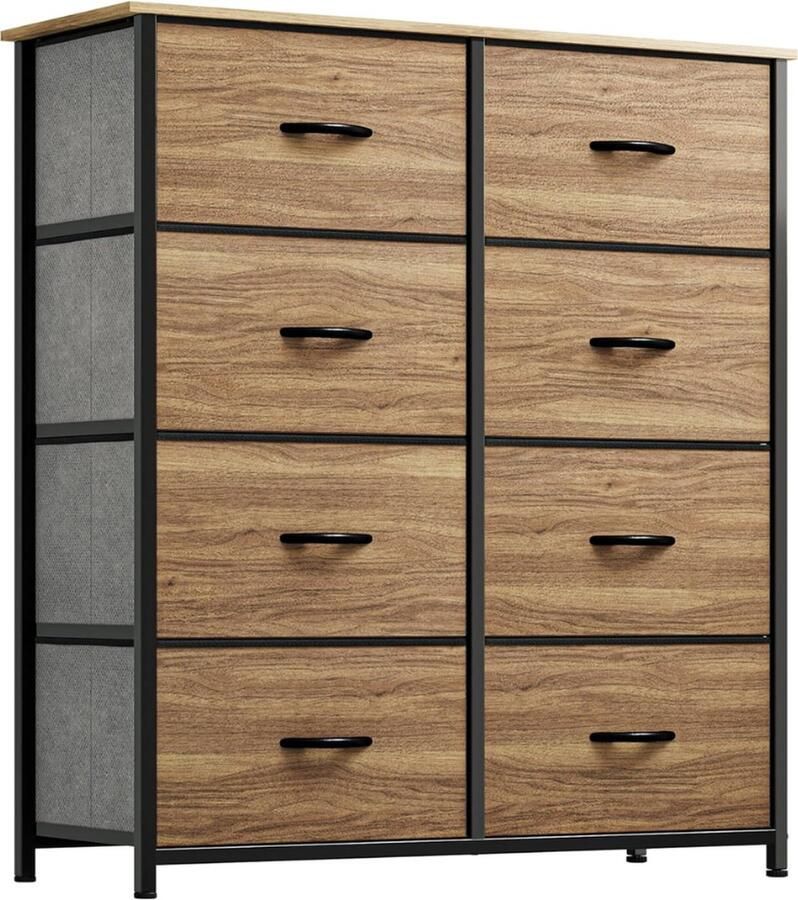 Goodivery Ladekast Ladenkast Ladekasten Opbergorganisator Dressoir voor slaapkamer Laden Stoffen laden Houtnerf 85.5 x 29.7 x 97.5 cm