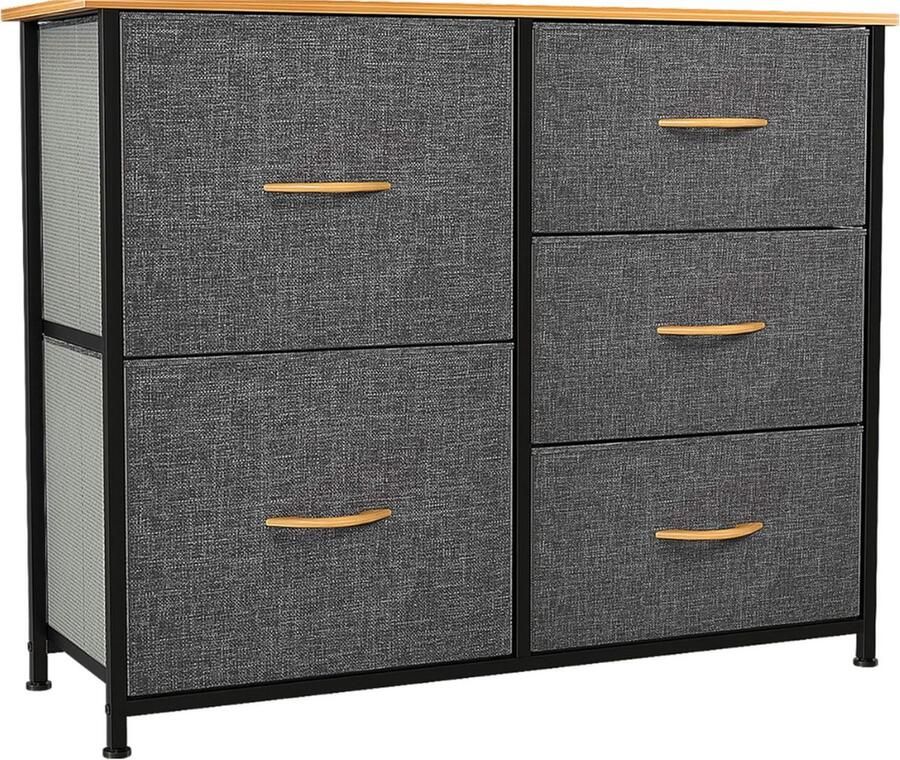 Goodivery Ladekast Ladenkast Ladenkasten Lade opslag Kast voor slaapkamer Kast Donkergrijs 30D x 85W x 70H