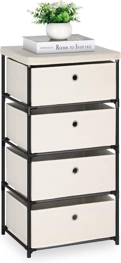 Goodivery Ladekast Opslag Opbergkast Kast voor slaapkamer Gebroken wit 32 x 42 x 84