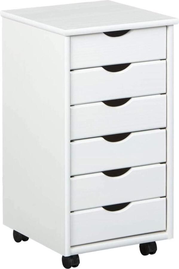 Goodivery Ladenkastje Bureauladekast Mobiele kast Wit 40D x 35W x 65H