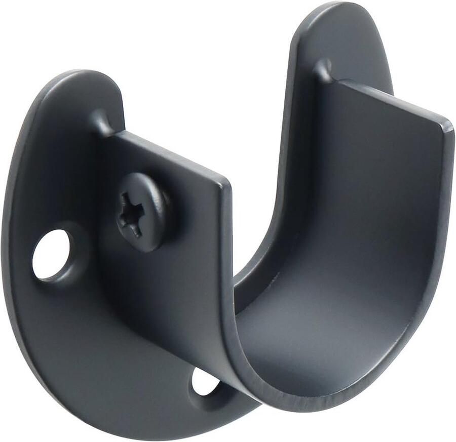 Gordijnroede Houder U-vorm Binnendiameter 28 MM Matzwart Roestvrij Staal 2 stuks EFL8001UB-2P Voor Gordijn of Kast