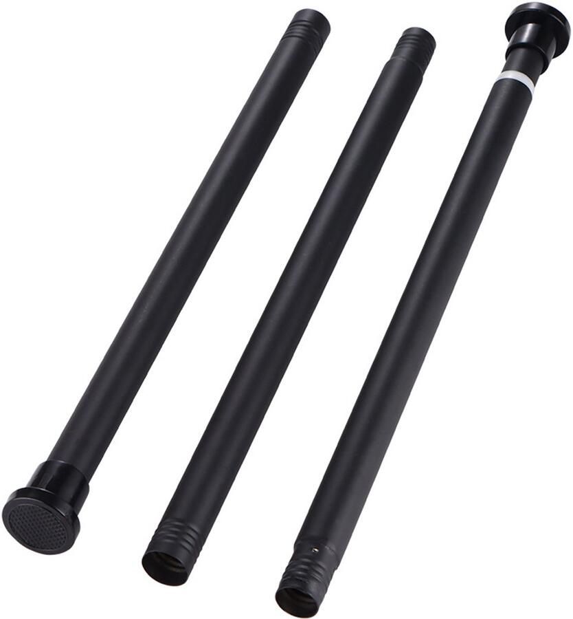 Gordijnroede Uitschuifbaar 80cm-145 cm Diameter 25 mm 1 Stuks Gordijnrail Geen Boren Nodig Binnen en Buiten Geschikt voor Doucheruimte Badkamer Kast Raam Deur Zwart