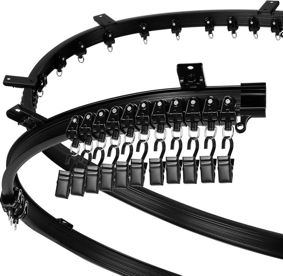 Gordijnroede voor plafond gebogen flexibel voor gordijnroede stapelbed erker ruimteverdeler zwart 8 m snel verzonden