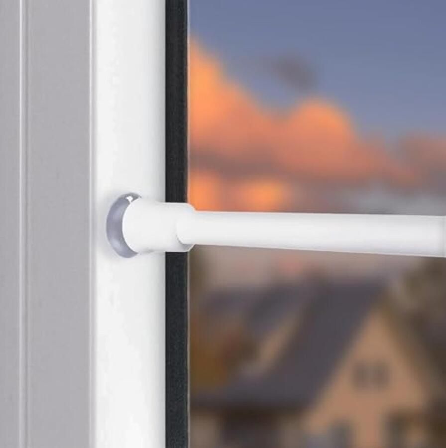 Gordijnroede zonder boren Klemgordijnroede voor winkel kast en raam (55-85 cm wit)