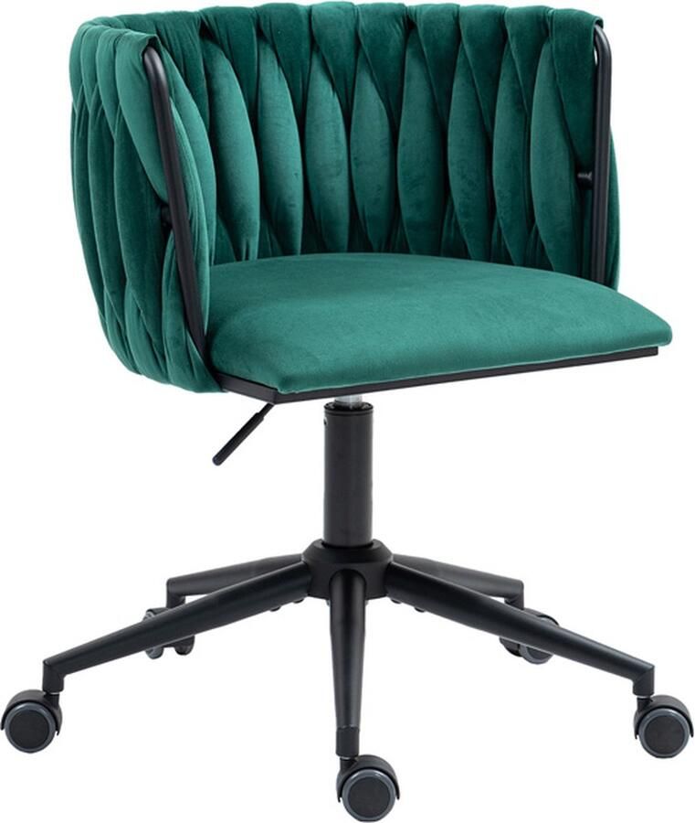 Gotagee Bureaustoel woonkamerfauteuil 5 wielen draaistoel vrijetijdsstoel holle rugontwerp