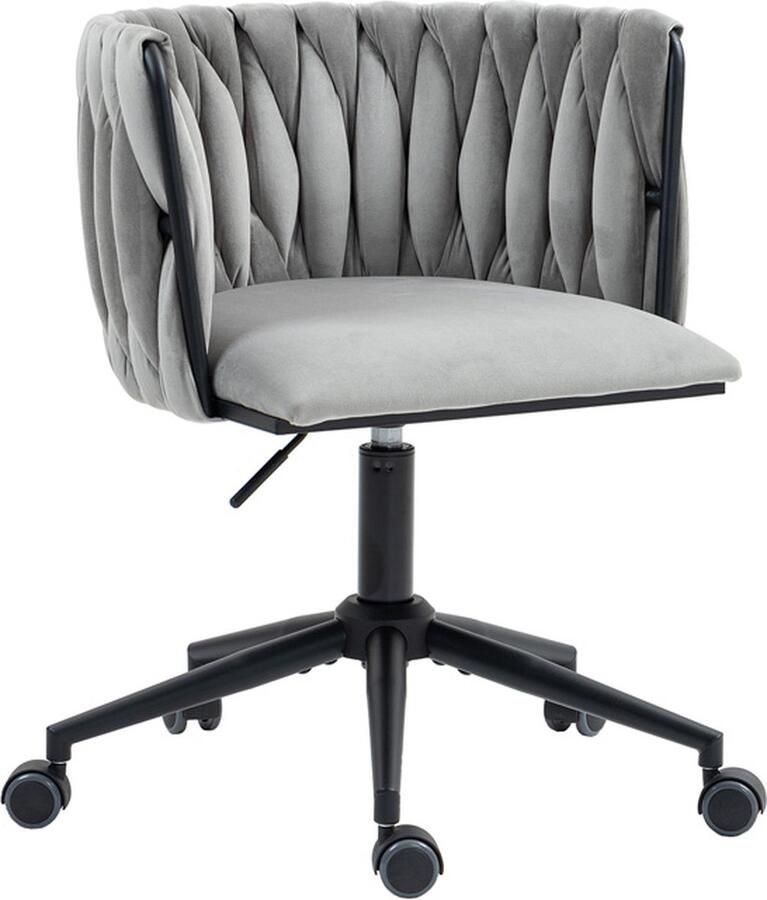 Gotagee Bureaustoel woonkamerfauteuil 5 wielen draaistoel vrijetijdsstoel holle rugontwerp