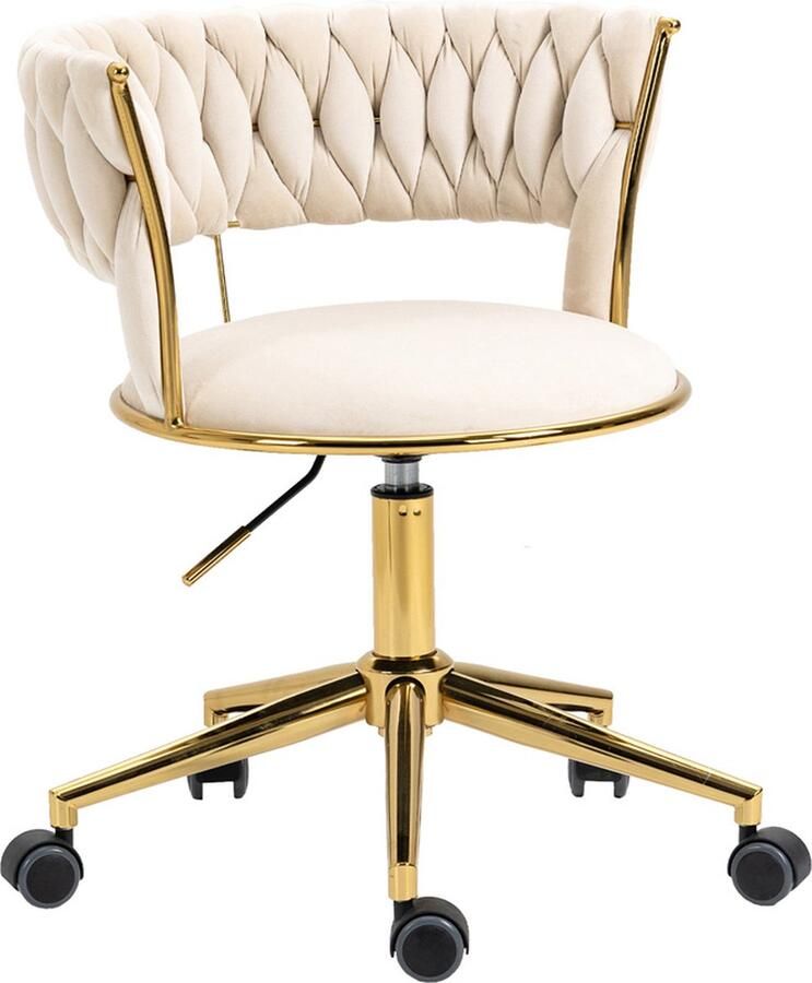 Gotagee Bureaustoel woonkamerstoel draaistoel cosmetica stoel barstoel fluweel