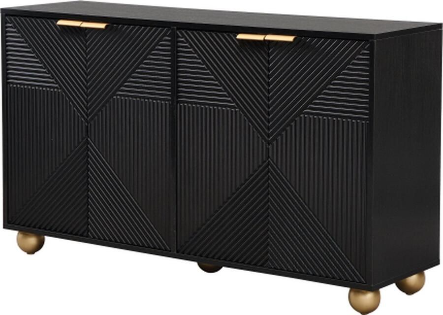 Gotagee Dressoir kast bijzetkast met verstelbare planken metalen handgrepen bolvormige poten multifunctionele opbergkast woonkamerkast