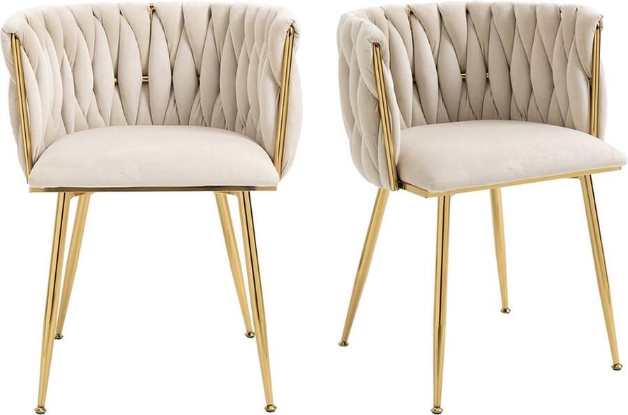 Zonder merk Gotagee Eetkamerstoel Lounge fauteuil Eetkamerstoel Keukenstoel Woonkamerstoel Gestoffeerde stoel 2-delige set