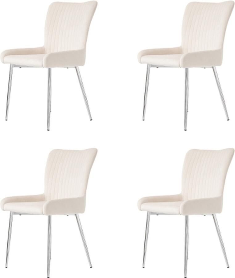 Gotagee Eetkamerstoel set van 4 luxe woonkamer stoel slaapkamer stoel lounge stoel met vier gouden metalen steunpoten lendensteun fluweel