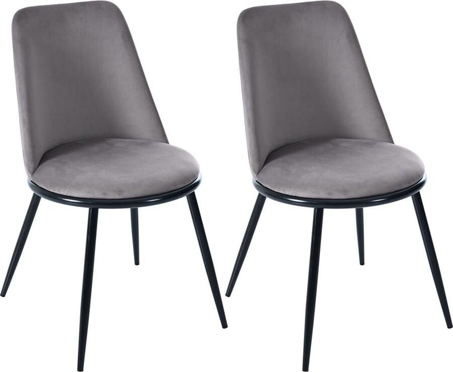 Gotagee Eetkamerstoel stoelset keukenstoel gestoffeerde stoel woonkamerstoel PU metalen frame 2-delige set