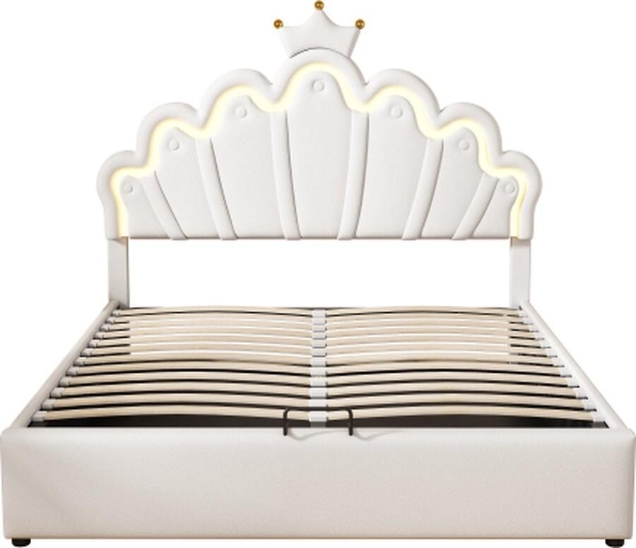 Gotagee Gestoffeerd bed 140x200cm Vlak bed (Zonder matras) Wit Kroonlijst