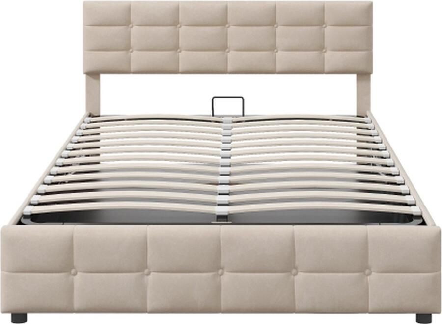 Gotagee Gestoffeerd bed 180x200cm Jeugdbed (zonder Matras) Met Lattenbodem Hydraulisch Tweepersoonsbed Nederlandse Fluwelen Stof