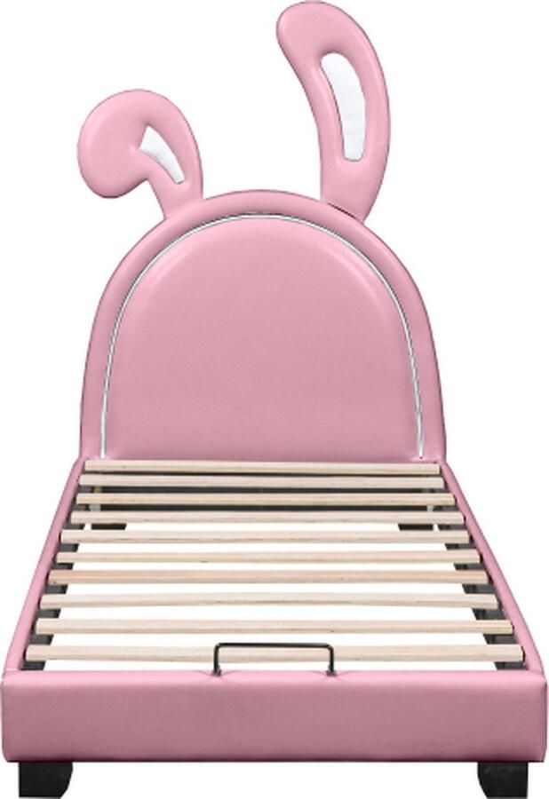 Gotagee Gestoffeerd bed 90x200cm Kinderbed (Zonder matras) Konijnenoorvorm Roze