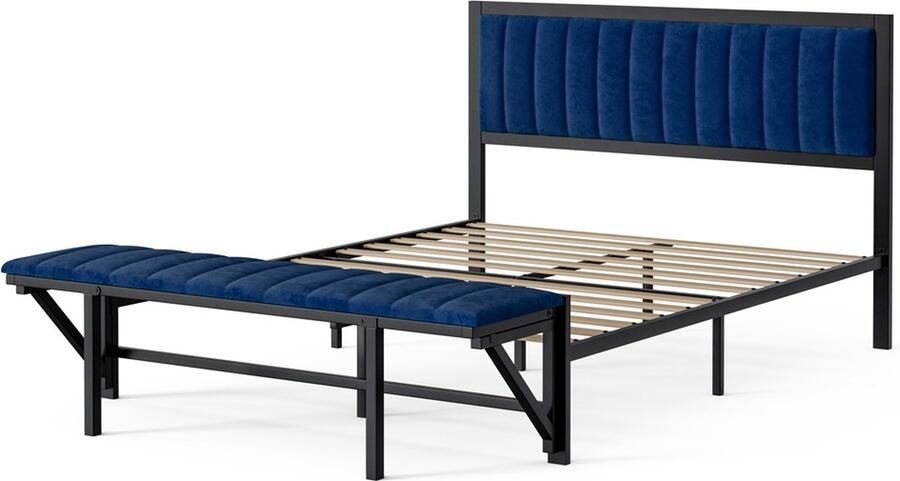 Gotagee Gestoffeerd bed Eenpersoonsbed Jeugdbed Volwassen bed Opvouwbaar voeteneinde Opbergruimte onder het bed zonder matras