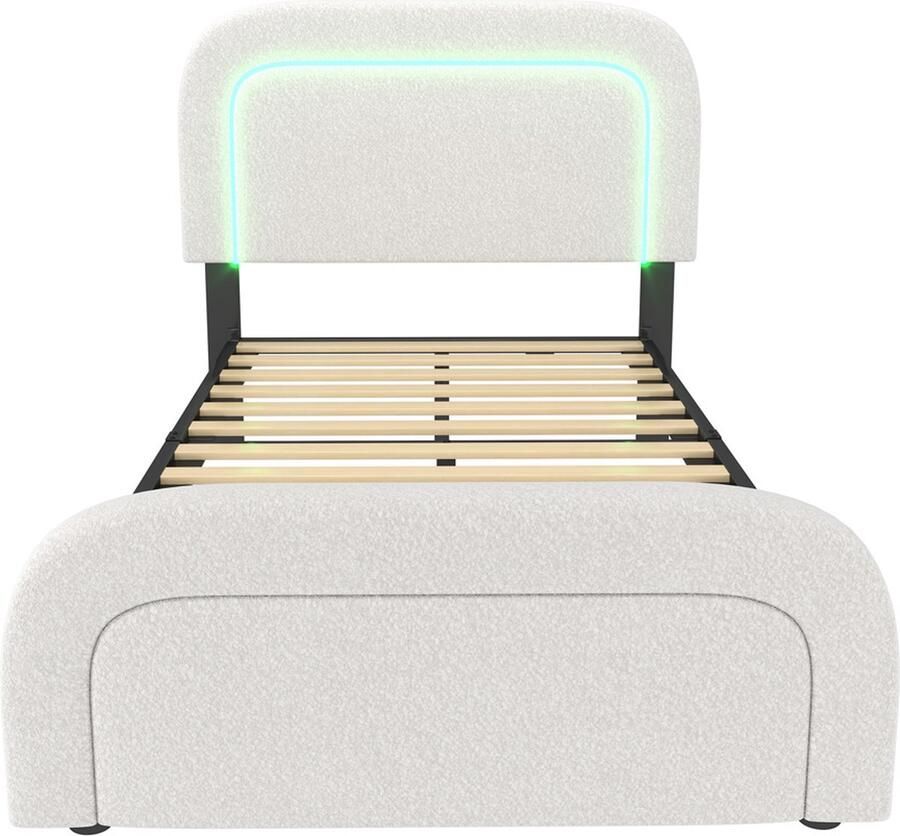 Gotagee Gestoffeerd bed eenpersoonsbed vlak bed jeugdbed kinderbed multifunctioneel bed Eenvoudig bed voor de slaapkamer Bed zonder matras