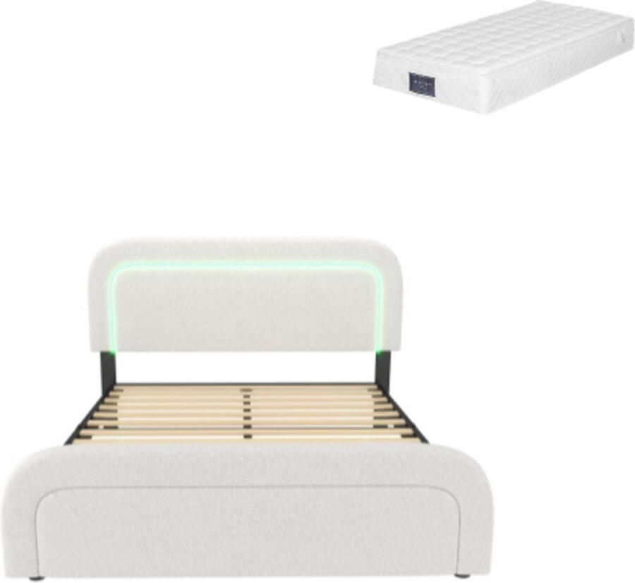 Gotagee Gestoffeerd bed eenpersoonsbed vlak bed jeugdbed kinderbed multifunctioneel bed Eenvoudig bed voor de slaapkamer Bed met matras