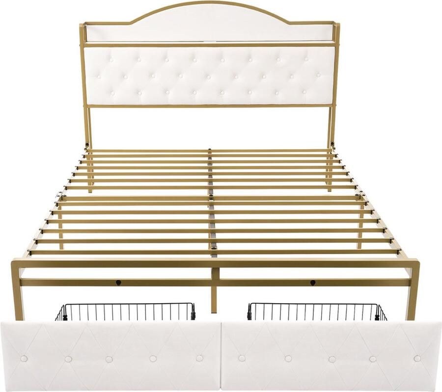Gotagee Gestoffeerd bed jeugdbed volwassenenbed opbergbed en eenpersoonsbed Eenvoudig bed voor de slaapkamer Bed met lades Bed zonder matras