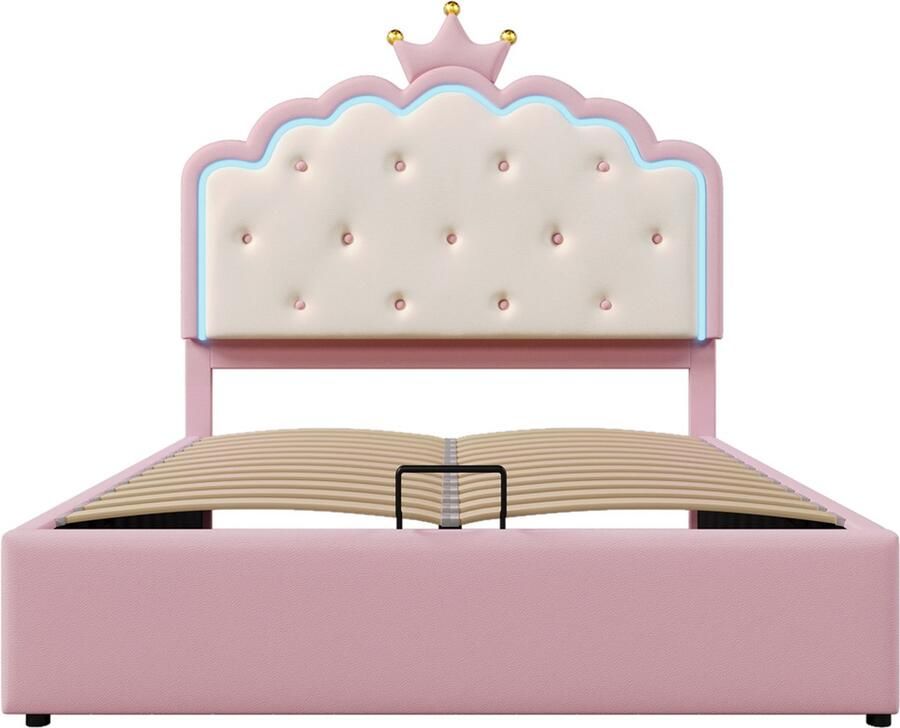 Gotagee Gestoffeerd bed Logeerbed Lattenbodem Jeugd bed Kinderbed Opbergbed Meisjesbed Multifunctioneel bed zonder matras Bed met opbergruimte Bed zonder matras 140x200cm