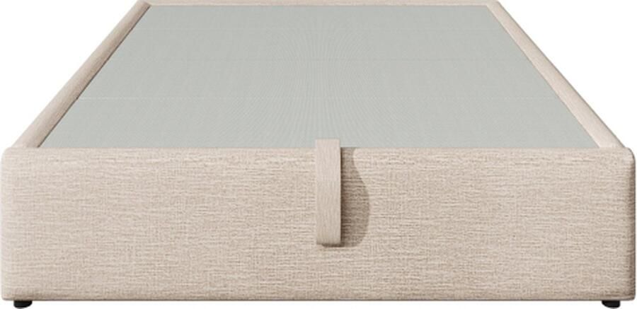 Gotagee Gestoffeerd bed tweepersoonsbed 160×200 cm Struraum bedframe met USB-C en lattenbodem over het gehele oppervlak zonder hoofdbord linnen zonder matras