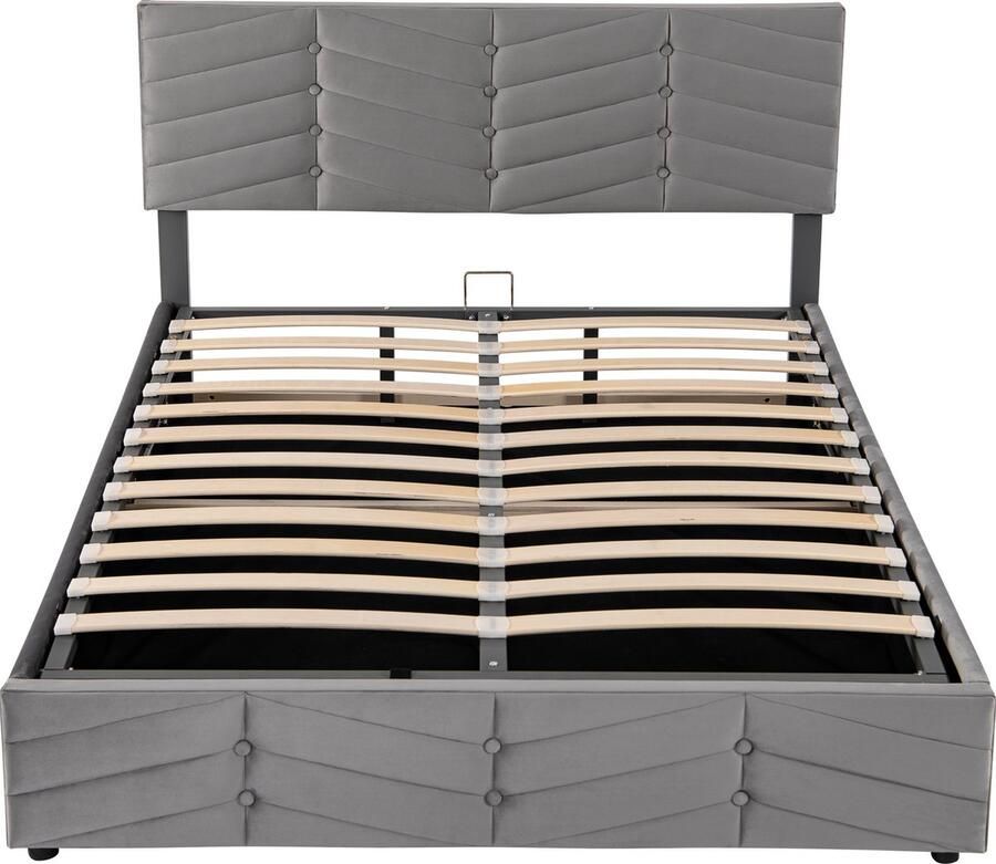 Gotagee Gestoffeerd bed Tweepersoonsbed 140x190 cm verstelbaar Volwassenenbed Jeugdbed Fluweel