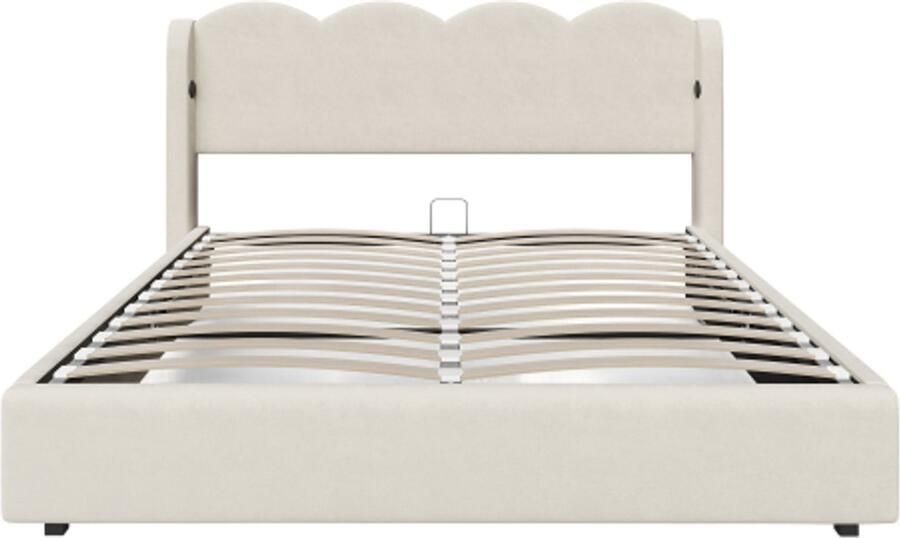 Gotagee Gestoffeerd bed tweepersoonsbed jeugdbed logeerbed opbergbed met LED-verlichting en USB Bed zonder matras Met hydraulische opbergruimte