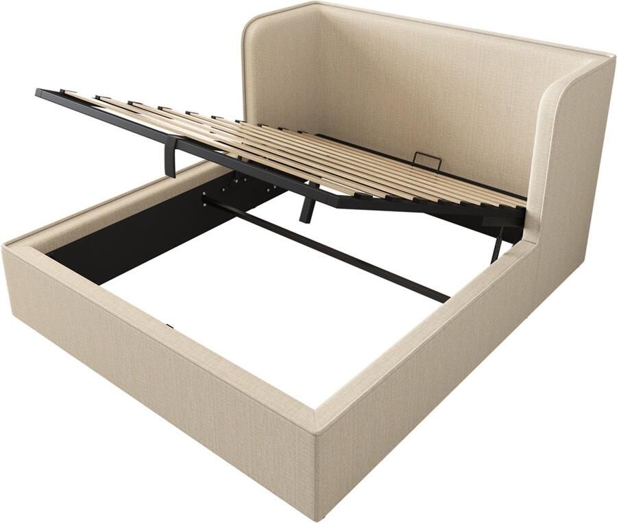 Gotagee Gestoffeerd bed tweepersoonsbed opbergbed multifunctioneel bed laag bed slaapkamerbed logeerbed bed voor volwassenen bed voor jongeren kinderbed Bed met opbergruimte Eenvoudig bed voor de slaapkamer 160x200cm Bed zonder matras