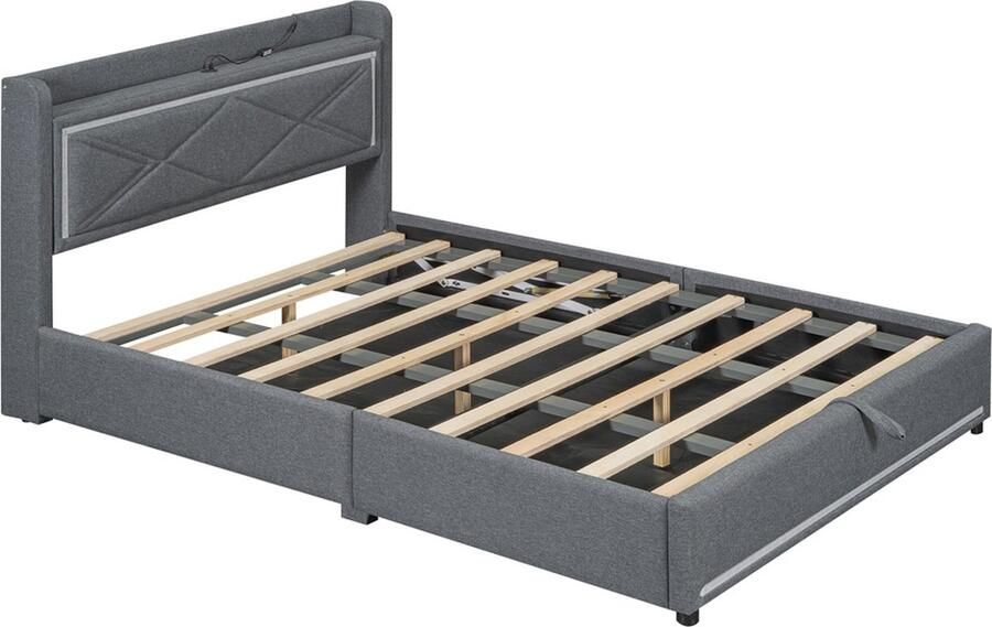 Gotagee Gestoffeerd bed vlakbed twijfelaar jeugdbed multifunctioneel bed 140 x 200 cm