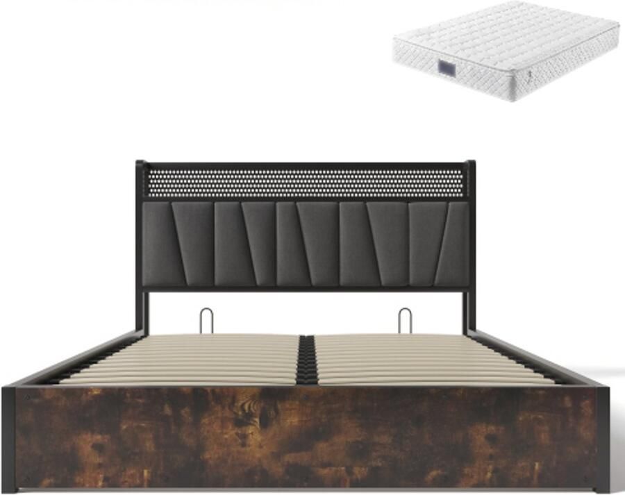 Gotagee Gestoffeerd bed Volwassenen bed Jongeren bed Opbergbed Multifunctioneel bed Eenpersoonsbed Tweepersoonsbed Bed met opbergruimte Met hydraulische opbergruimte Bed met matras